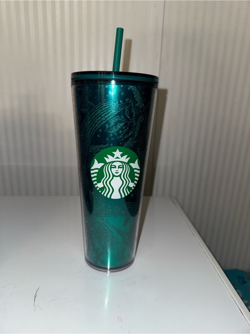 Starbucks Metallic Teal Reusable Tumbler with Straw